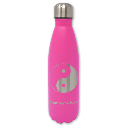 LaserGram Double Wall Water Bottle, Yin Yang, Personalized Engraving Included