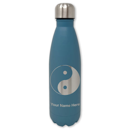 LaserGram Double Wall Water Bottle, Yin Yang, Personalized Engraving Included
