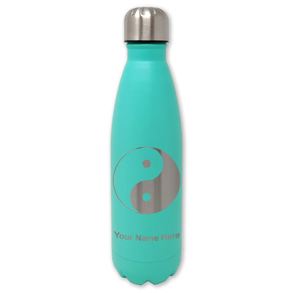 LaserGram Double Wall Water Bottle, Yin Yang, Personalized Engraving Included