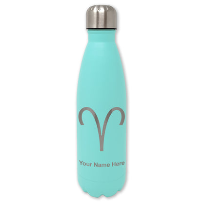 LaserGram Double Wall Water Bottle, Zodiac Sign Aries, Personalized Engraving Included