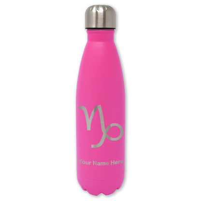 LaserGram Double Wall Water Bottle, Zodiac Sign Capricorn, Personalized Engraving Included