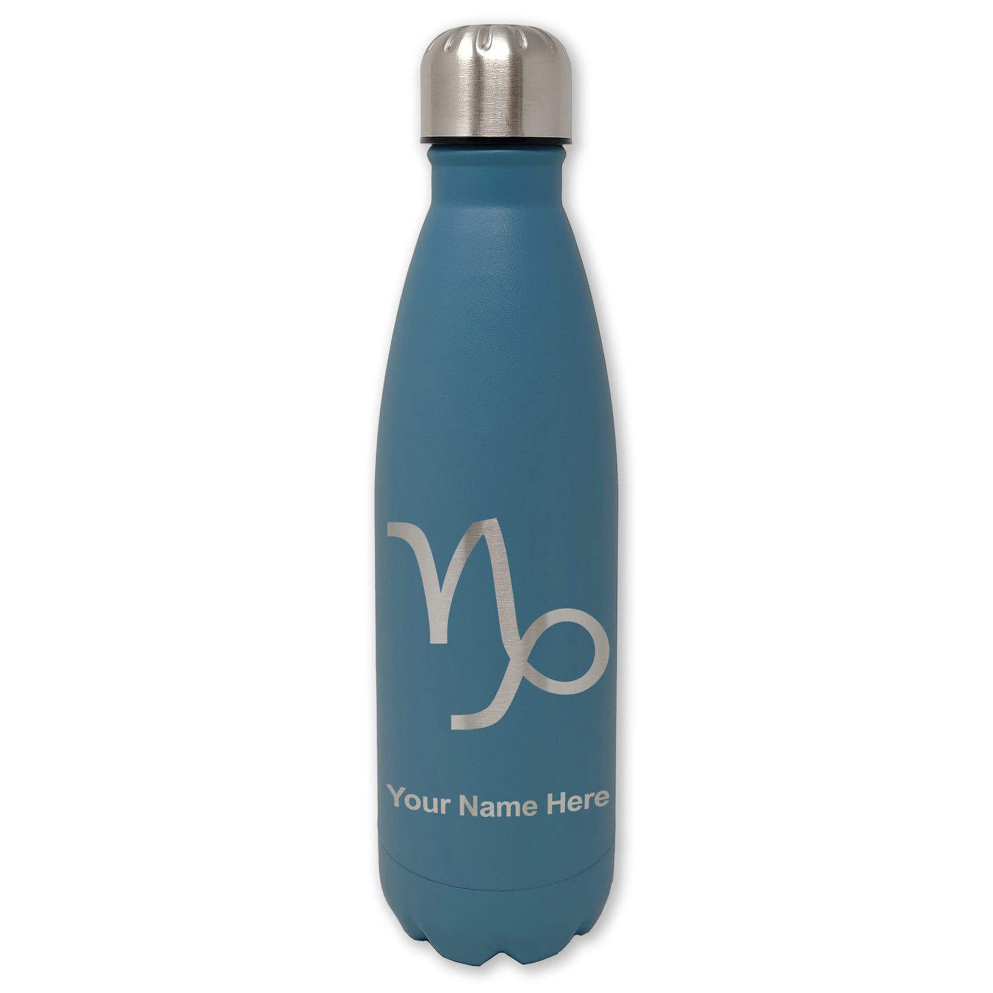 LaserGram Double Wall Water Bottle, Zodiac Sign Capricorn, Personalized Engraving Included
