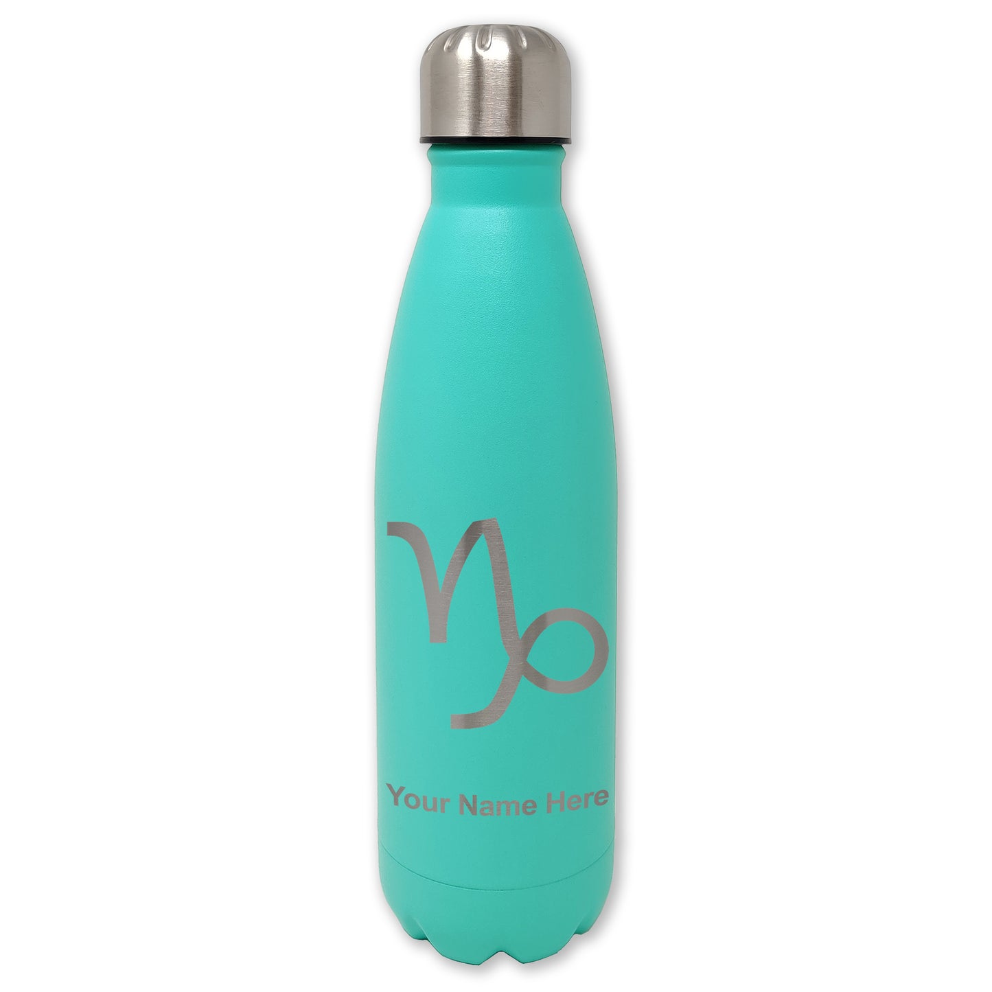LaserGram Double Wall Water Bottle, Zodiac Sign Capricorn, Personalized Engraving Included