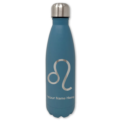 LaserGram Double Wall Water Bottle, Zodiac Sign Leo, Personalized Engraving Included