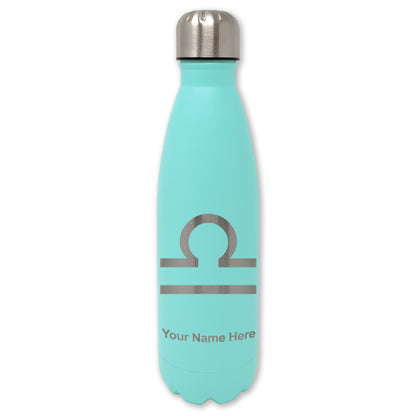 LaserGram Double Wall Water Bottle, Zodiac Sign Libra, Personalized Engraving Included
