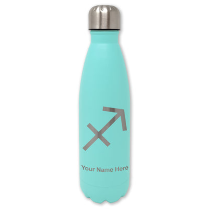 LaserGram Double Wall Water Bottle, Zodiac Sign Sagittarius, Personalized Engraving Included