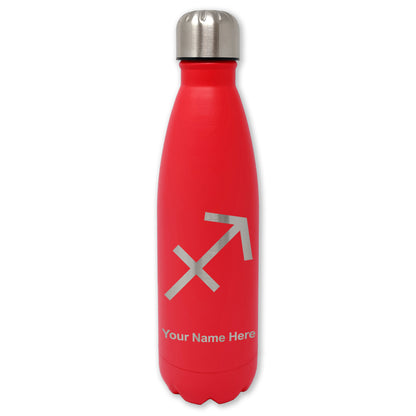 LaserGram Double Wall Water Bottle, Zodiac Sign Sagittarius, Personalized Engraving Included
