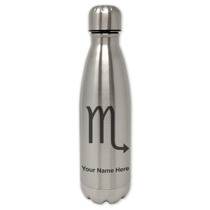 LaserGram Double Wall Water Bottle, Zodiac Sign Scorpio, Personalized Engraving Included