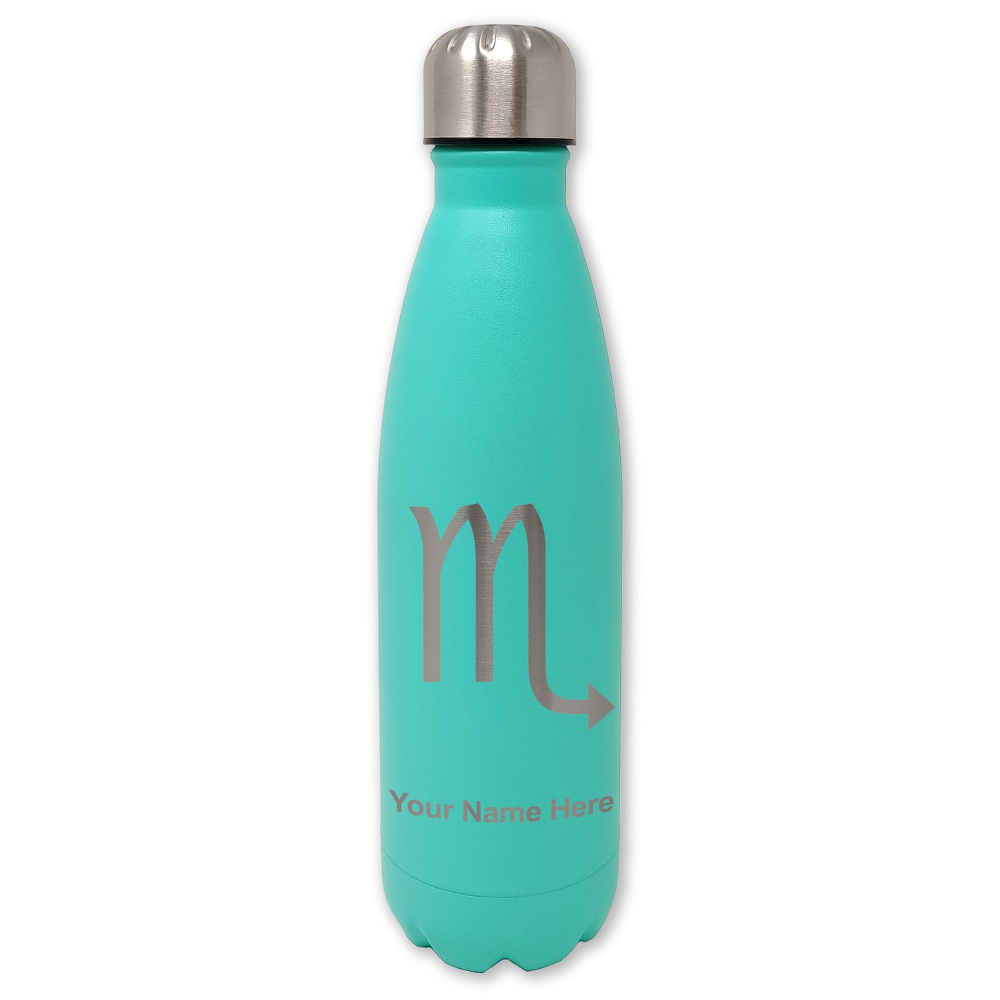 LaserGram Double Wall Water Bottle, Zodiac Sign Scorpio, Personalized Engraving Included
