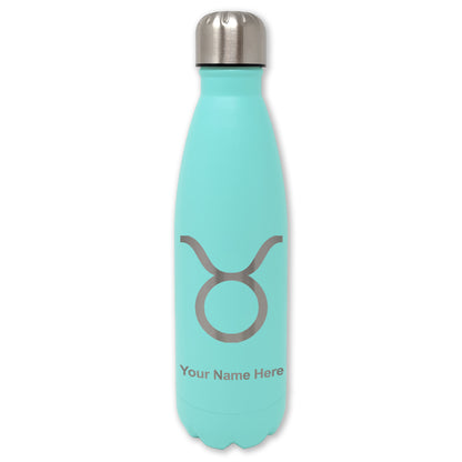 LaserGram Double Wall Water Bottle, Zodiac Sign Taurus, Personalized Engraving Included