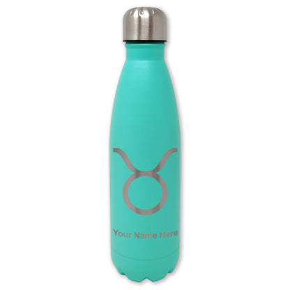 LaserGram Double Wall Water Bottle, Zodiac Sign Taurus, Personalized Engraving Included
