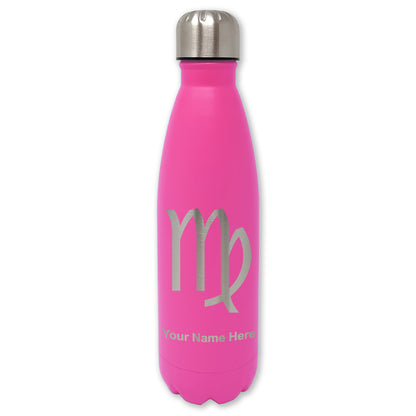 LaserGram Double Wall Water Bottle, Zodiac Sign Virgo, Personalized Engraving Included