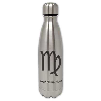 LaserGram Double Wall Water Bottle, Zodiac Sign Virgo, Personalized Engraving Included