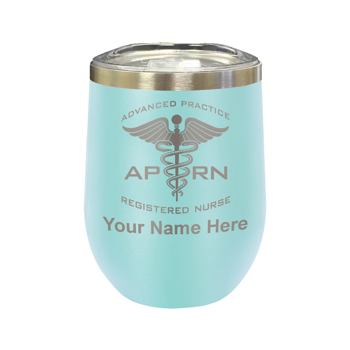 LaserGram Double Wall Stainless Steel Wine Glass, APRN Advanced Practice Registered Nurse, Personalized Engraving Included