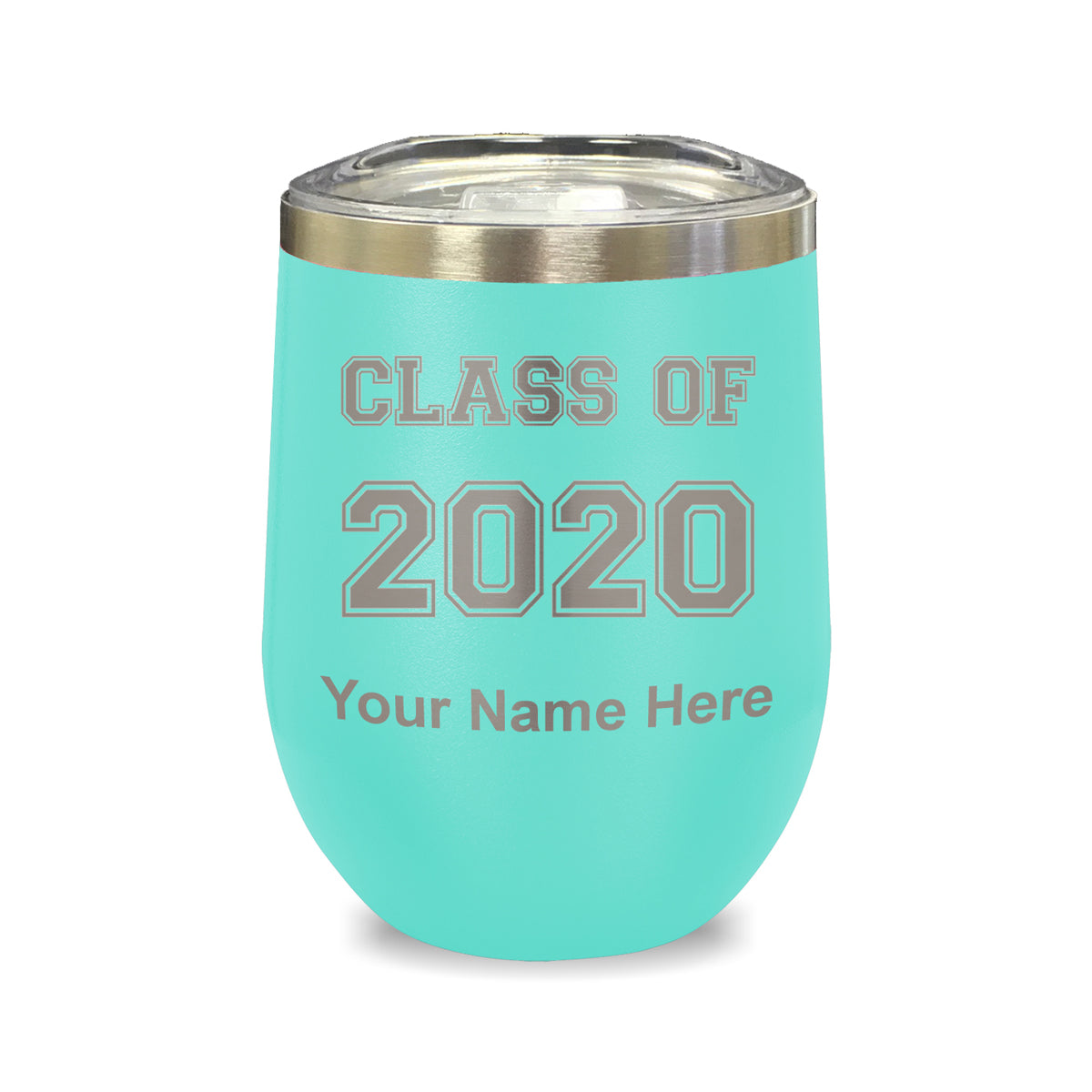 LaserGram Double Wall Stainless Steel Wine Glass, Class of 2020, 2021, 2022, 2023, 2024, 2025, Personalized Engraving Included