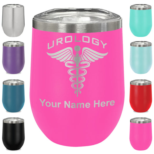 LaserGram Double Wall Stainless Steel Wine Glass, Urology, Personalized Engraving Included