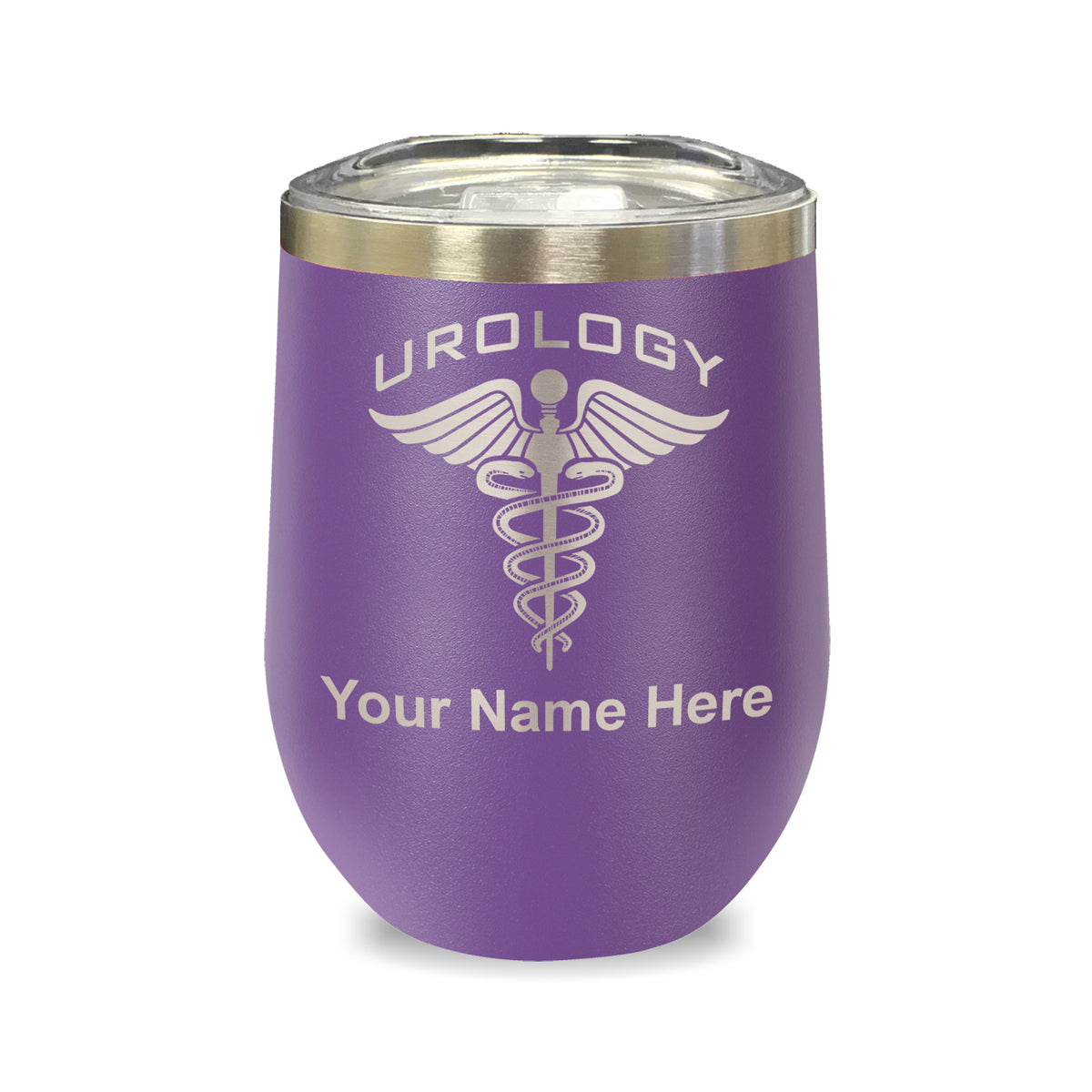 LaserGram Double Wall Stainless Steel Wine Glass, Urology, Personalized Engraving Included