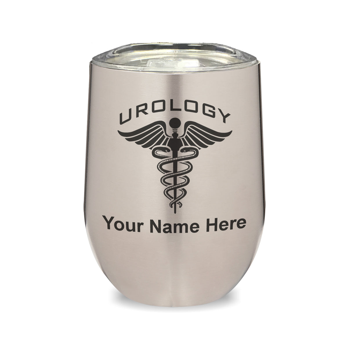 LaserGram Double Wall Stainless Steel Wine Glass, Urology, Personalized Engraving Included