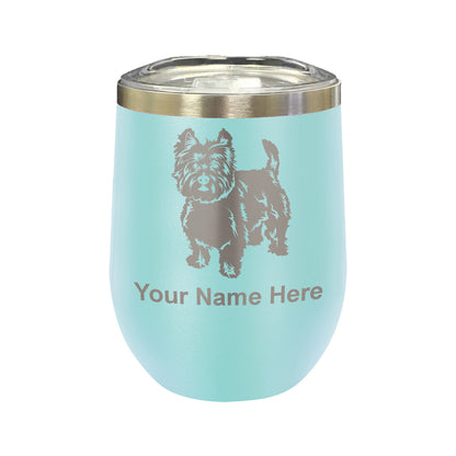 LaserGram Double Wall Stainless Steel Wine Glass, West Highland Terrier Dog, Personalized Engraving Included