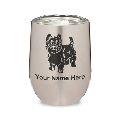 LaserGram Double Wall Stainless Steel Wine Glass, West Highland Terrier Dog, Personalized Engraving Included