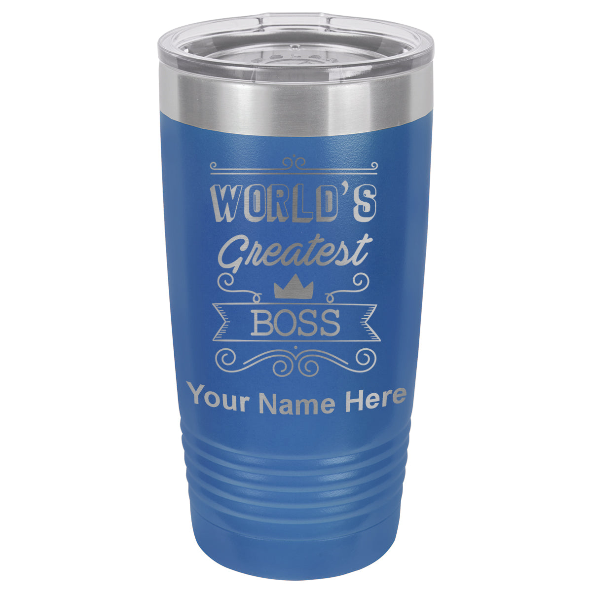 20oz Vacuum Insulated Tumbler Mug, World's Greatest Boss, Personalized Engraving Included