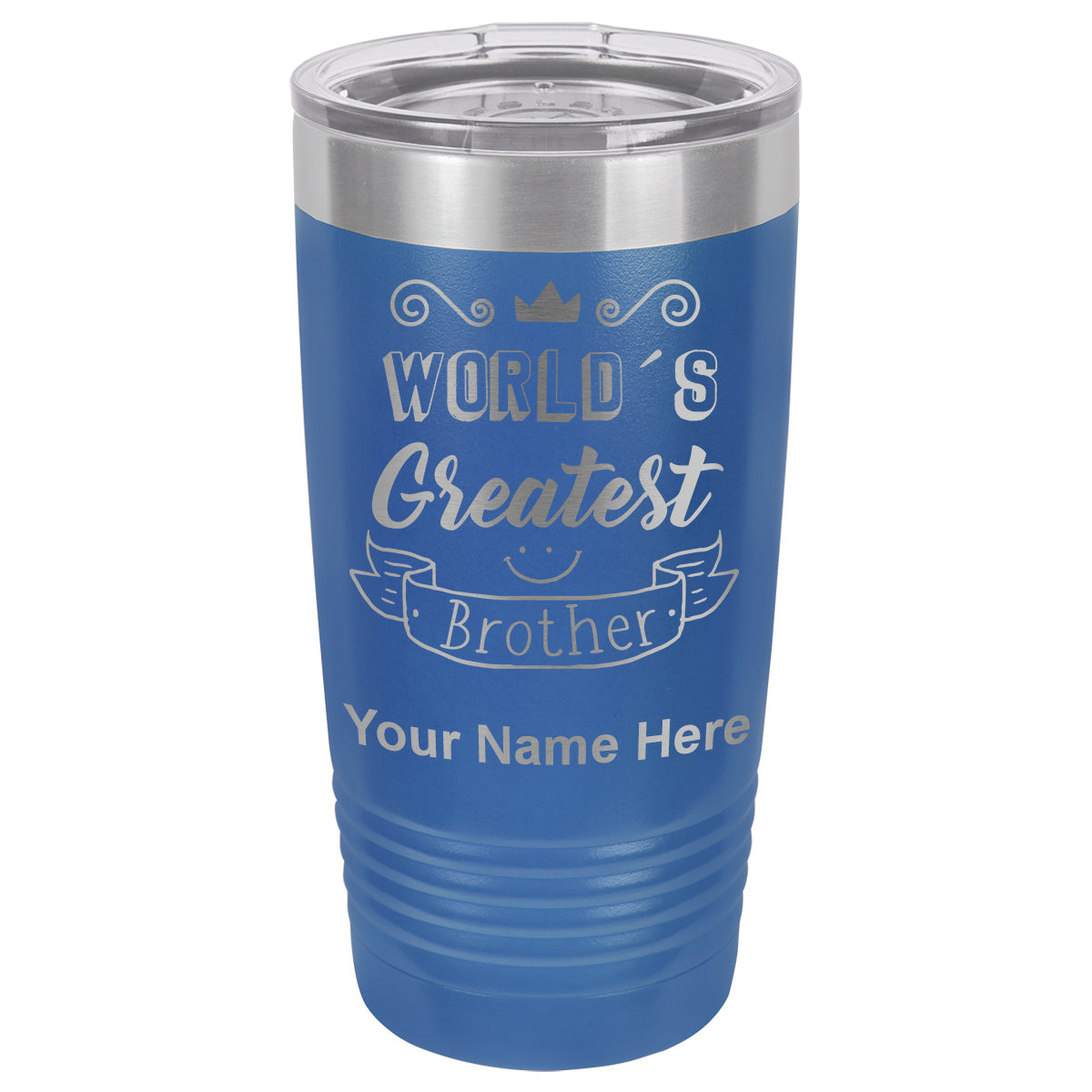 20oz Vacuum Insulated Tumbler Mug, World's Greatest Brother, Personalized Engraving Included