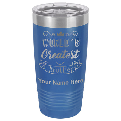 20oz Vacuum Insulated Tumbler Mug, World's Greatest Brother, Personalized Engraving Included
