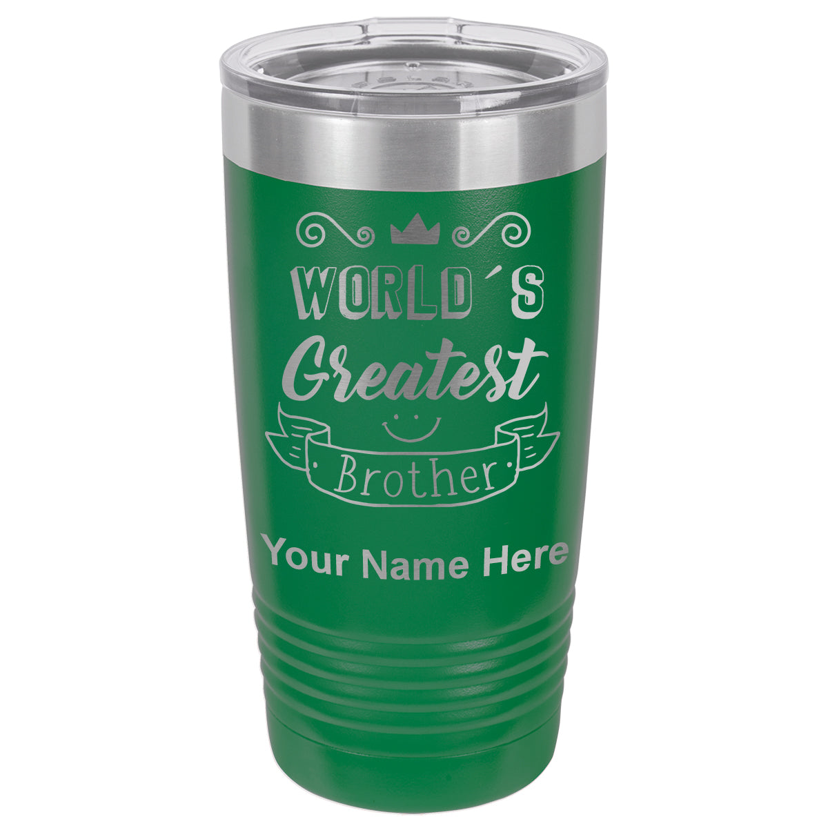 20oz Vacuum Insulated Tumbler Mug, World's Greatest Brother, Personalized Engraving Included