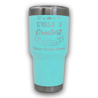 LaserGram 30oz Tumbler Mug, World's Greatest Brother, Personalized Engraving Included