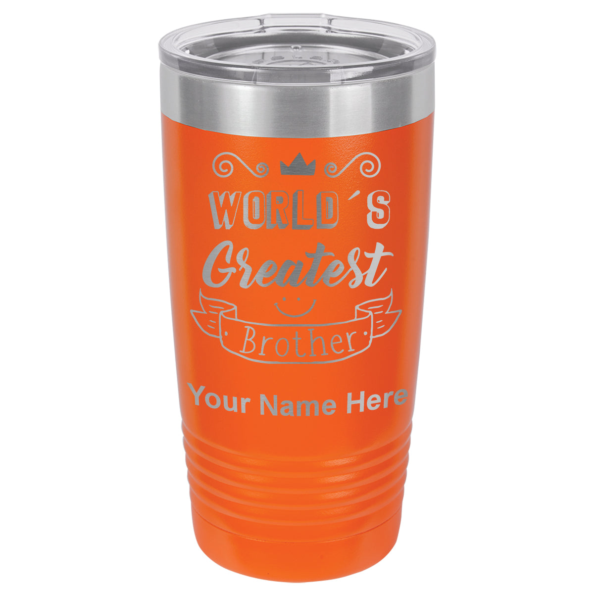 20oz Vacuum Insulated Tumbler Mug, World's Greatest Brother, Personalized Engraving Included