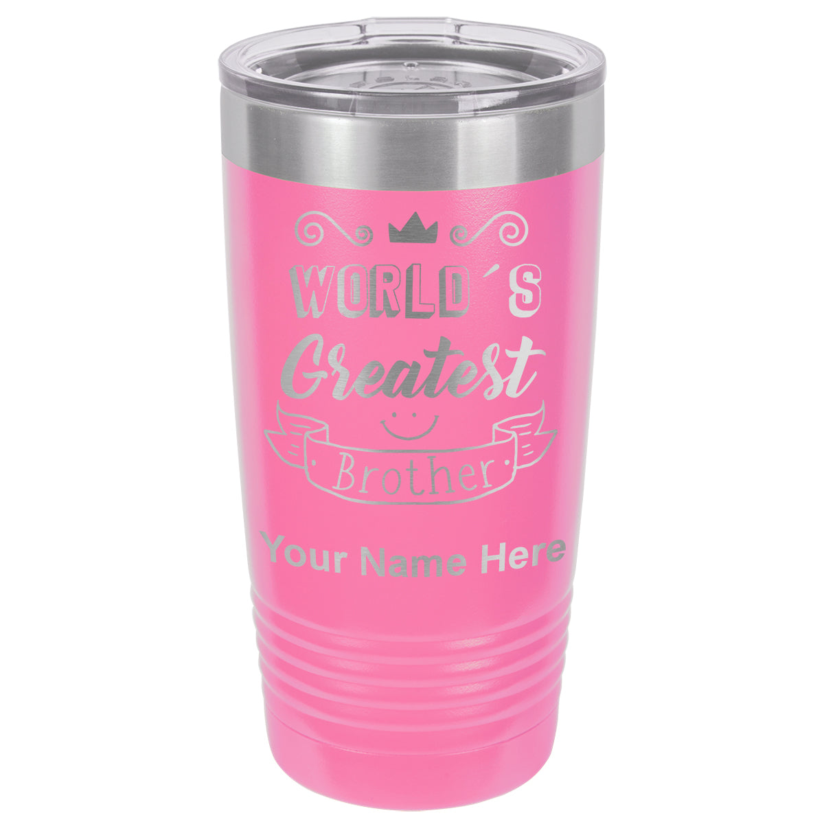 20oz Vacuum Insulated Tumbler Mug, World's Greatest Brother, Personalized Engraving Included