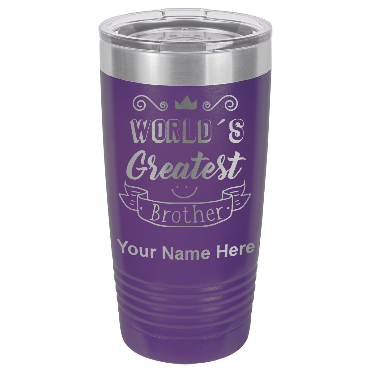 20oz Vacuum Insulated Tumbler Mug, World's Greatest Brother, Personalized Engraving Included