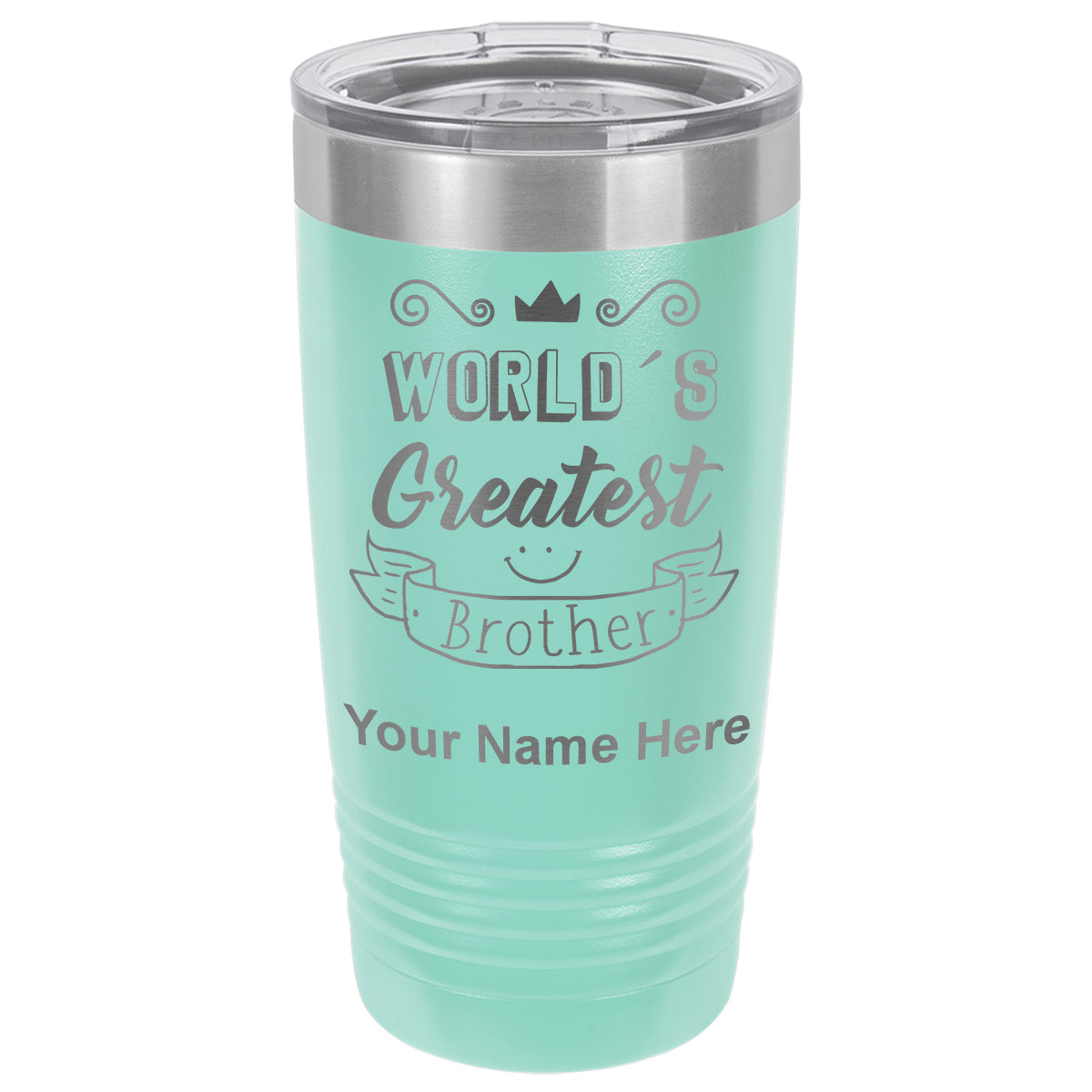 20oz Vacuum Insulated Tumbler Mug, World's Greatest Brother, Personalized Engraving Included