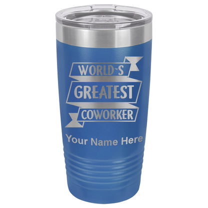 20oz Vacuum Insulated Tumbler Mug, World's Greatest Coworker, Personalized Engraving Included