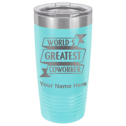 20oz Vacuum Insulated Tumbler Mug, World's Greatest Coworker, Personalized Engraving Included