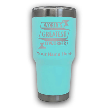 LaserGram 30oz Tumbler Mug, World's Greatest Coworker, Personalized Engraving Included