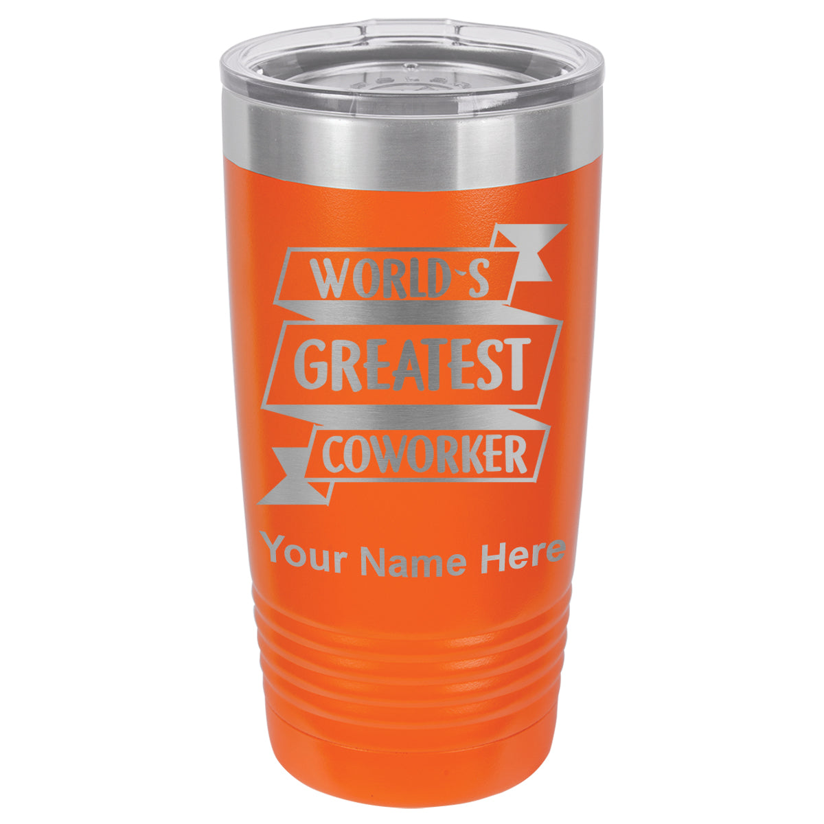 20oz Vacuum Insulated Tumbler Mug, World's Greatest Coworker, Personalized Engraving Included
