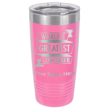 20oz Vacuum Insulated Tumbler Mug, World's Greatest Coworker, Personalized Engraving Included