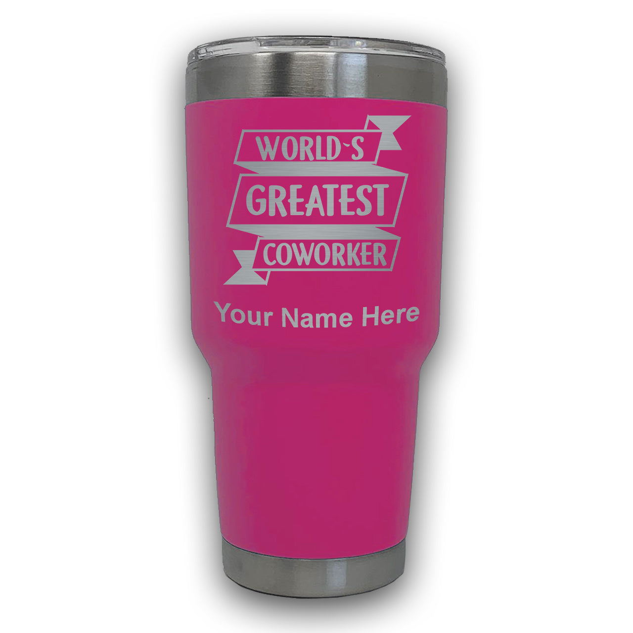 LaserGram 30oz Tumbler Mug, World's Greatest Coworker, Personalized Engraving Included