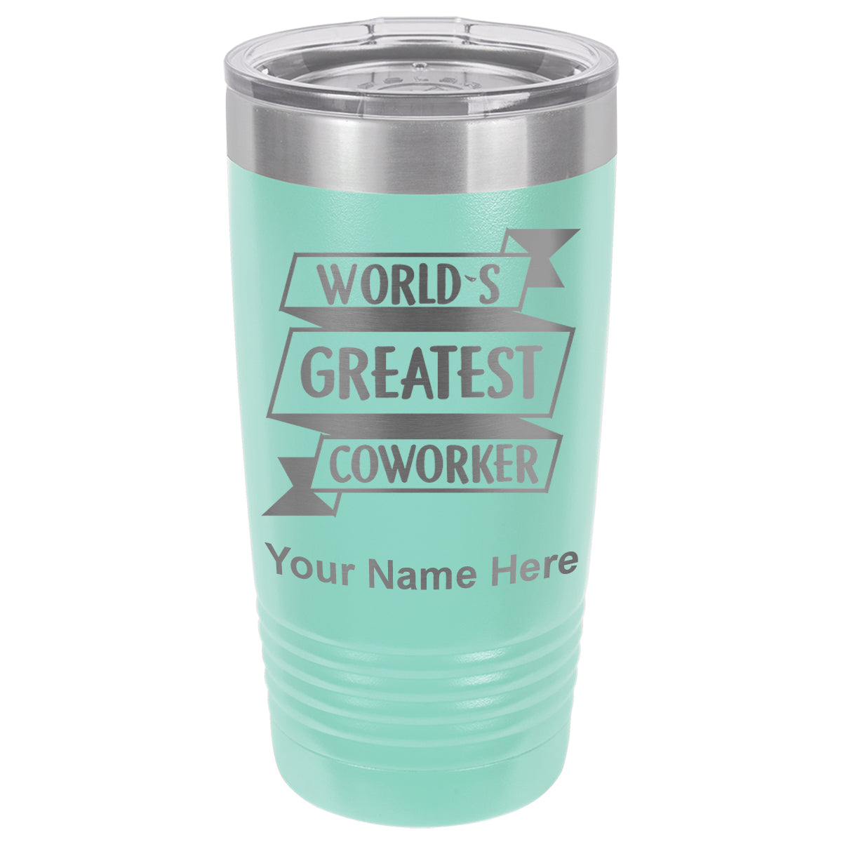20oz Vacuum Insulated Tumbler Mug, World's Greatest Coworker, Personalized Engraving Included