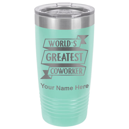 20oz Vacuum Insulated Tumbler Mug, World's Greatest Coworker, Personalized Engraving Included