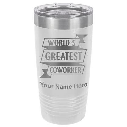 20oz Vacuum Insulated Tumbler Mug, World's Greatest Coworker, Personalized Engraving Included