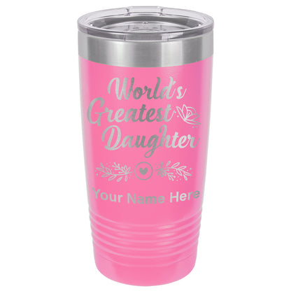 20oz Vacuum Insulated Tumbler Mug, World's Greatest Daughter, Personalized Engraving Included