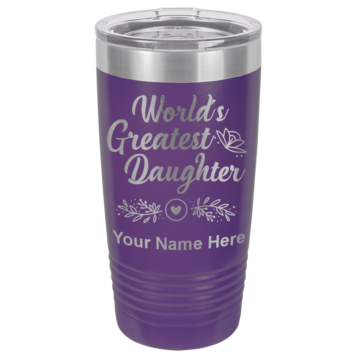 20oz Vacuum Insulated Tumbler Mug, World's Greatest Daughter, Personalized Engraving Included