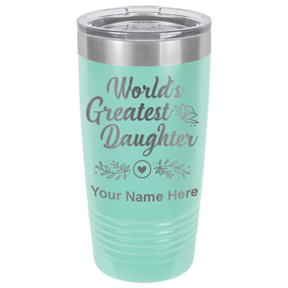 20oz Vacuum Insulated Tumbler Mug, World's Greatest Daughter, Personalized Engraving Included