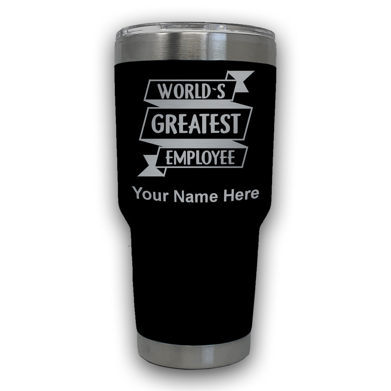 LaserGram 30oz Tumbler Mug, World's Greatest Employee, Personalized Engraving Included