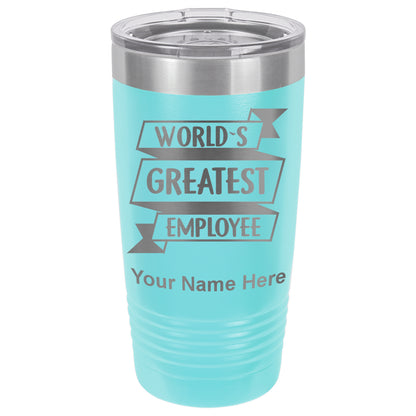 20oz Vacuum Insulated Tumbler Mug, World's Greatest Employee, Personalized Engraving Included