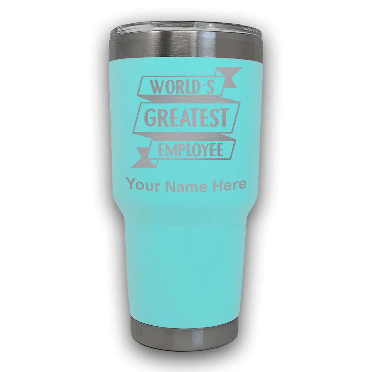 LaserGram 30oz Tumbler Mug, World's Greatest Employee, Personalized Engraving Included