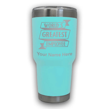 LaserGram 30oz Tumbler Mug, World's Greatest Employee, Personalized Engraving Included