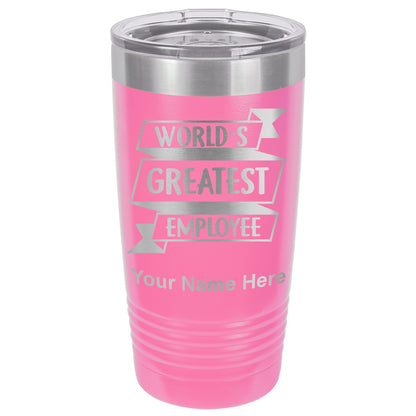20oz Vacuum Insulated Tumbler Mug, World's Greatest Employee, Personalized Engraving Included